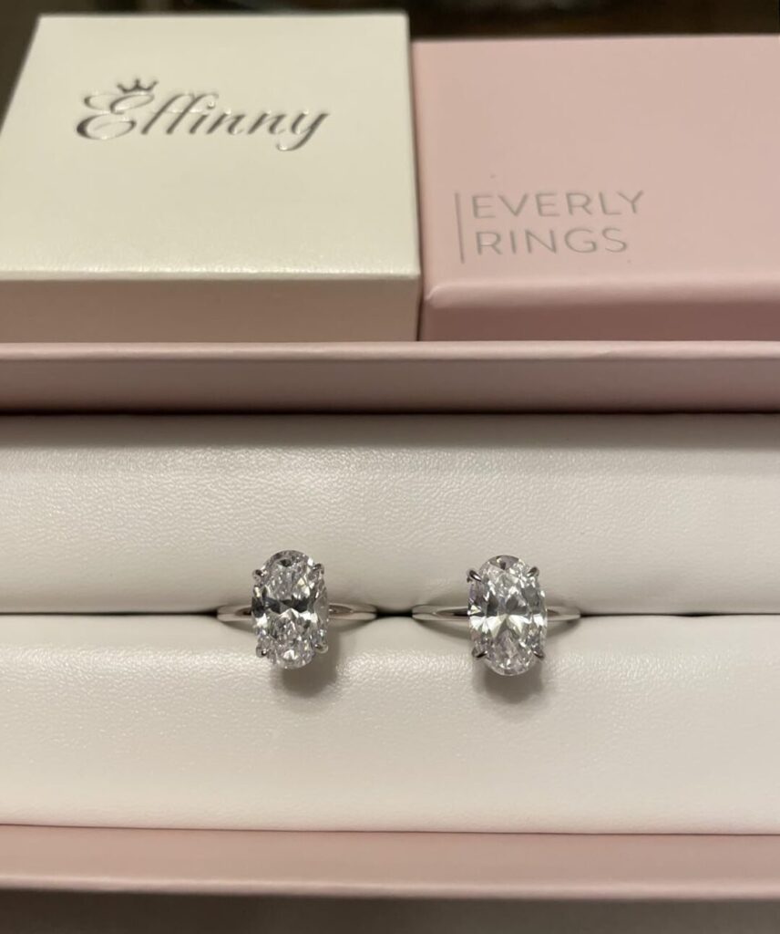Side by Side comparison of an Effinny and Everly Rings