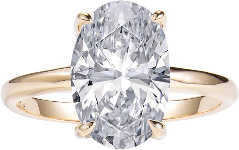 LEMON GRASS 3.5ct Oval Solitaire Engagement Ring Thin Band